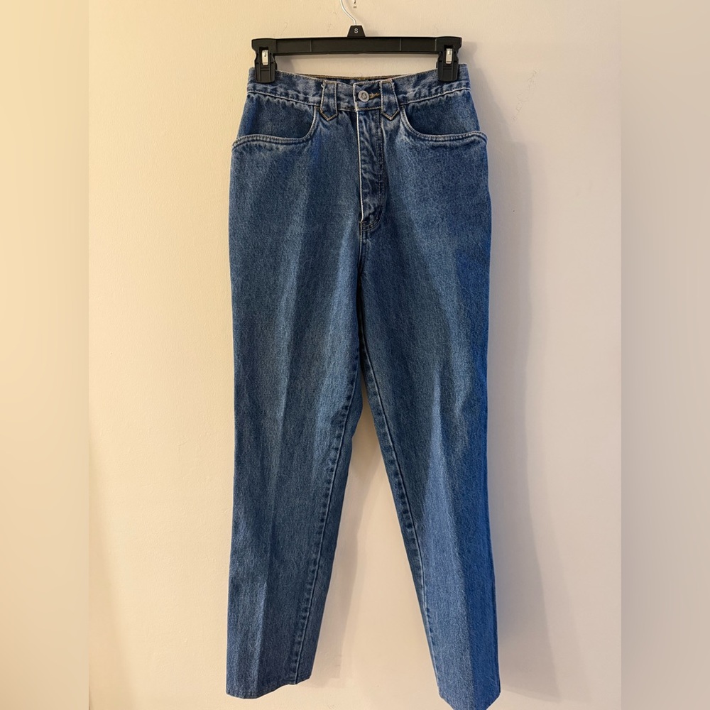 VINTAGE Lawman Womens Western High Rise Buttons Medium Wash Denim Jeans Sz 7